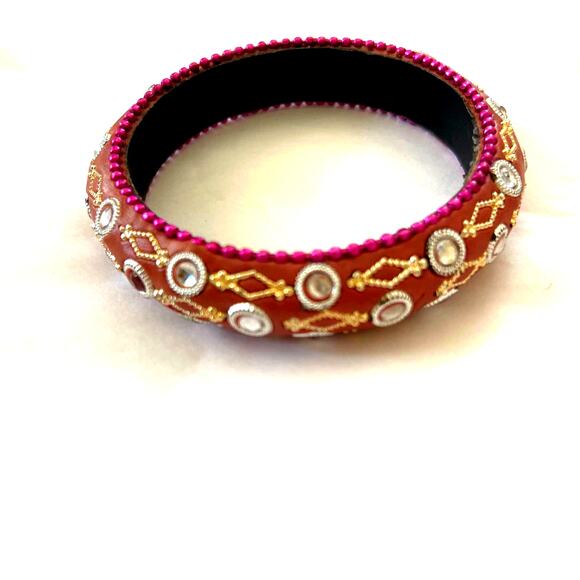 Pier 1 Bejeweled Bangle and Mirror Vintage Pier One Imports 90s - Picture 4 of 4